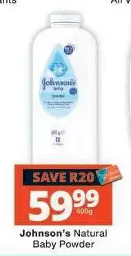 Checkers JOHNSON'S NATURAL BABY POWDER offer