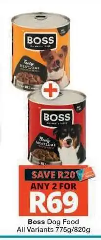 Checkers BOSS DOG FOOD offer