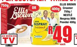Boxer ELLIS BROWN Creamer 750g / NESTLÉ Nespray Milk Powder 400g offer