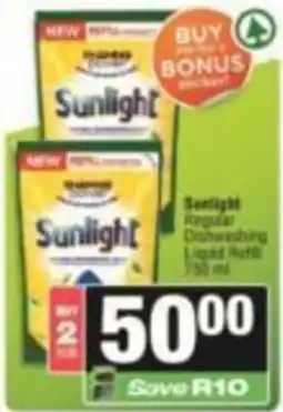 SuperSpar Sunlight Regular Dishwashing Liquid Refill offer