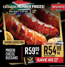 Bluff Meat Supply Mndeni Cheese Russians offer