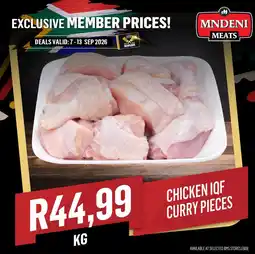 Bluff Meat Supply Mndeni Meats Chicken IQF Curry Pieces offer