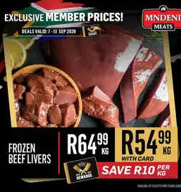 Bluff Meat Supply Frozen Beef Livers offer