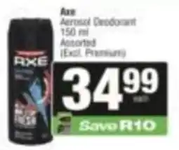 SuperSpar Axe Aerosol Deodorant Assorted offer