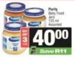 SuperSpar Purity Baby Food Jars Assorted offer