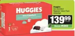 SuperSpar Huggies Dry Comfort Nappies Value Pack Assorted offer