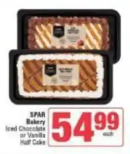 Spar SPAR Bakery Iced Chocolate or Vanilla Half Cake offer