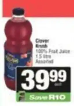 SuperSpar Clover Krush 100% Fruit Juice Assorted offer