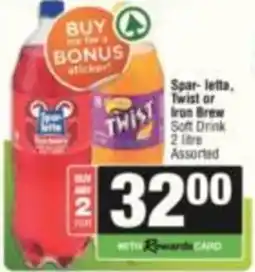 SuperSpar Spar-letta, Twist or Iron Brew Soft Drink Assorted offer