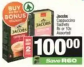 SuperSpar Jacobs Cappuccino Sachets Assorted offer