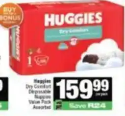 Spar Huggies Dry Comfort Disposable Nappies Assorted offer