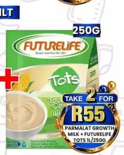 Take 'n Pay PARMALAT GROWTH MILK + FUTURELIFE TOTS offer