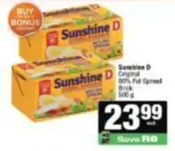 Spar Sunshine D Original 80% Fat Spread Brick offer