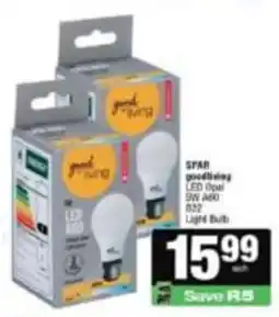 Spar goodliving LED Opal 5W A60 B22 Light Bulb offer