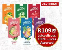 Take 'n Pay Juiceylicious 100% Juices Assorted offer