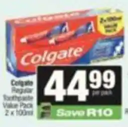 SuperSpar Colgate Regular Toothpaste Value Pack offer