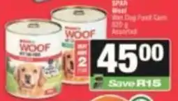 SuperSpar WOOF Wet Dog Food Cans Assorted offer