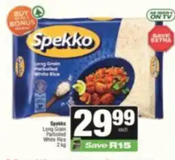 KwikSpar Spekko Long Grain Parboiled White Rice offer