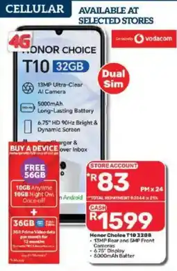 Pick n Pay Honor Choice T10 32GB offer