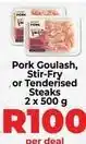 Food Lover's Market Pork goulaş, stir-fry or tenderised steaks offer
