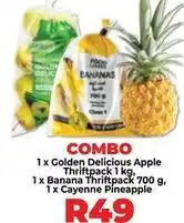 Food Lover's Market Apple - golden delicious thriftpack, banana thriftpack, cayenne pineapple offer