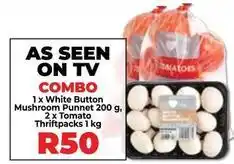 Food Lover's Market White button mushroom punnet & tomato thriftpacks offer
