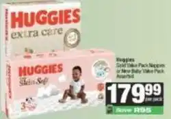 SuperSpar Huggies - gold value pack nappies or new baby value pack offer