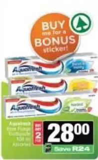 Spar Aquafresh - toothpaste offer