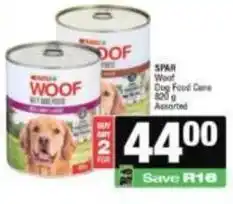 Spar Spar - woof dog food cans offer