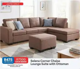 OK Furniture Total - selena corner chaise lounge suite with ottoman offer
