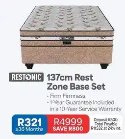 OK Furniture Restonic - 137cm rest zone base set offer