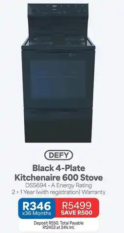 OK Furniture Defy - black 4-plate kitchenaire 600 stove dss694 offer