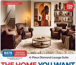 OK Furniture Total - 4-piece diamond lounge suite offer