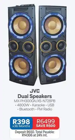OK Furniture Jvc - dual speakers mx-ph3000a/xs-n728pb offer