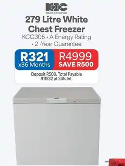OK Furniture Kic - 279 litre white chest freezer kcg305 offer