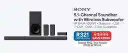 OK Furniture Sony - 5.1-channel soundbar with wireless subwoofer ht-s40r - 600w offer