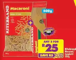 Shoprite Ritebrand Macaroni/Spaghetti 500g offer