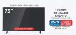 OK Furniture Toshiba - 4k ultra hd smart tv 75c350rp offer