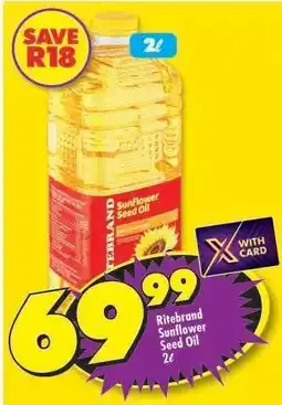 Shoprite Ritebrand Sunflower Seed Oil 2ℓ offer