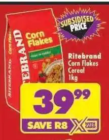 Shoprite RITEBRAND CORN FLAKES CEREAL 1kg offer