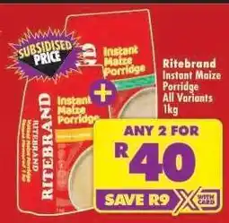 Shoprite RITEBRAND INSTANT MAIZE PORRIDGE offer