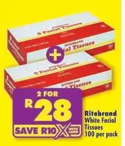 Shoprite Ritebrand White Facial Tissues offer