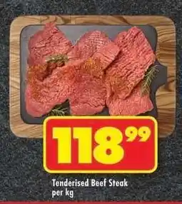 Shoprite Tenderised Beef Steak per kg offer