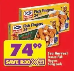 Shoprite Sea Harvest Frozen Fish Fingers 600g each offer
