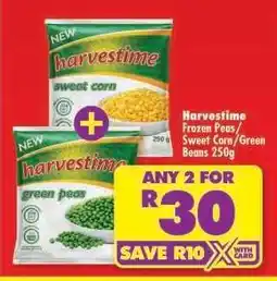 Shoprite Harvestime Frozen Peas/Sweet Corn/Green Beans 250g offer