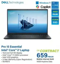 Incredible Connection Dell Pro 15 Essential Intel Core i7 Laptop offer