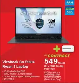 Incredible Connection ASUS VivoBook Go E1504 Ryzen 3 Laptop offer