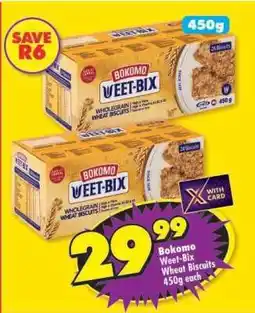 Shoprite Bokomo Weet-Bix Wheat Biscuits 450g each offer
