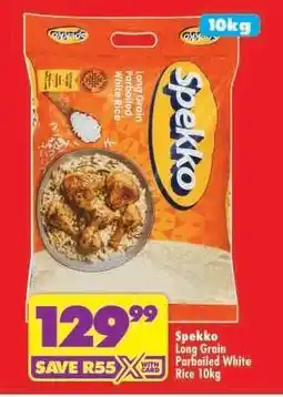 Shoprite Spekko Long Grain Parboiled White Rice 10kg offer