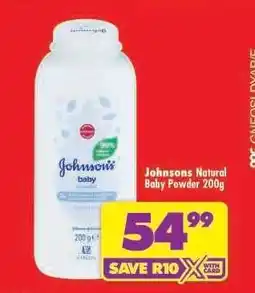 Shoprite Johnsons Natural Baby Powder 200g offer